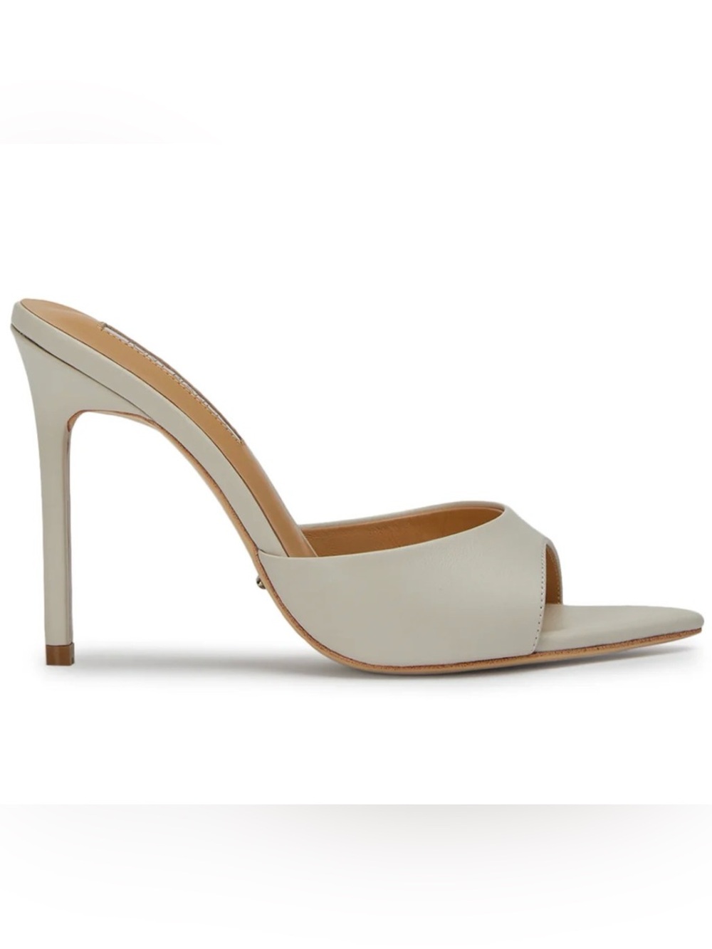 Tony Bianco White m/Cream Open-Toe Stiletto Mule Heels - Size 5.5